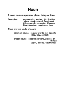 A noun names a person, place, thing, or idea