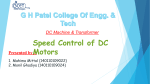 speed control of motor