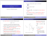 Calculus and Differential Equations I - MATH 250 A