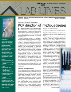 PCR detection of infectious diseases