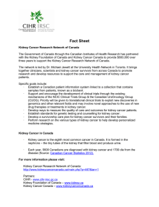 the CIHR fact sheet: “Kidney Cancer Research Network”
