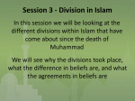 Session 3 – Division in Islam