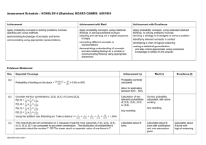 Assessment Schedule – KOHIA 2014 (Statistics) BOARD GAMES