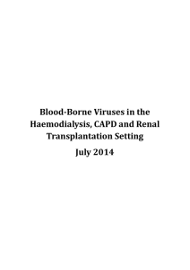 Blood-Borne Viruses in the Haemodialysis, CAPD and Renal