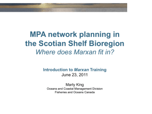 MPA network planning in the Scotian Shelf Bioregion