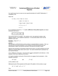 Factoring Differences of Perfect Squares