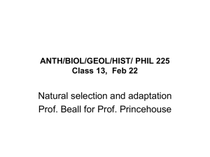 ANTH/BIOL/GEOL/HIST/ PHIL 225 Class 13, Feb 22