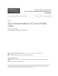 The Contextual Audiences of Caesar`s De Bello Gallico