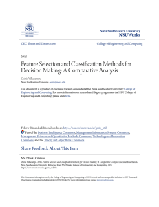 Feature Selection and Classification Methods for Decision Making: A
