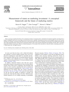 Measurement of return on marketing investment: A conceptual