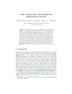 Logic Programming with Defaults and Argumentation Theories*