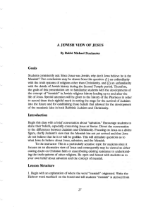 A JEWISH VIEW OF JESUS