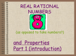 Real Numbers and Properties PowerPoint Presentation