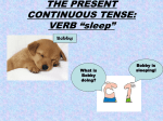 THE PRESENT CONTINUOUS TENSE: VERB “sleep”