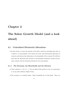 Chapter 2 The Solow Growth Model (and a look ahead)