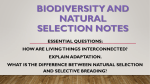 Biodiversity and Natural Selection Notes