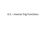 6.5 * Inverse Trig Functions