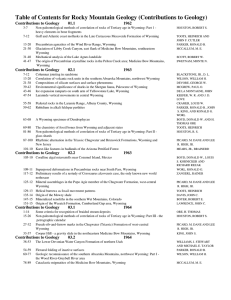 Table of Contents for Rocky Mountain Geology (Contributions to