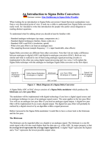 An Introduction to Sigma Delta Converters