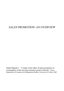 sales promotion: an overview