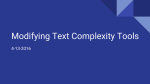 Modifying Text Complexity Tools