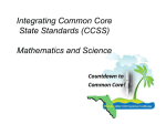 Integrating Common Core Mathematical Standards and NGSSS