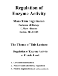Regulation of Enzyme Activity