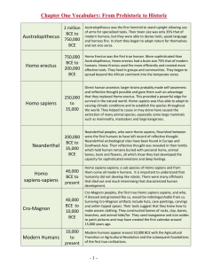 01 Vocab - From Prehistoric to Historic