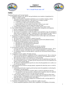 Chapter 8 Population Ecology