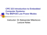 cpe323msp430_lowpowermodes - UAH Department of Electrical