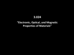 Electronic, Optical, and Magnetic Properties of Materials