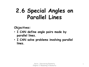 2.6 Special Angles on Parallel Lines powerpoint