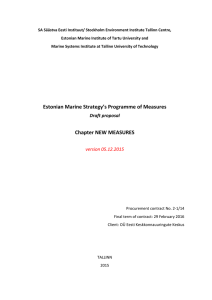 Estonian Marine Strategy`s Programme of Measures Chapter NEW