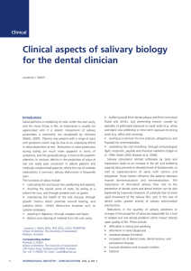 Clinical aspects of salivary biology for the dental clinician
