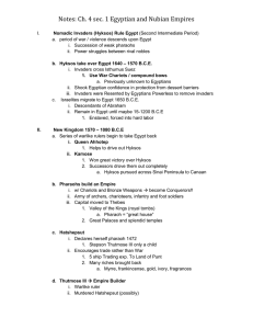 Notes: Ch. 4 sec. 1 Egyptian and Nubian Empires
