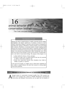 animal behavior and conservation biology