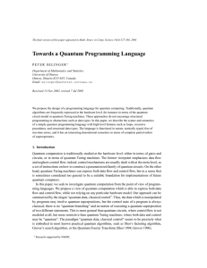 Towards a Quantum Programming Language