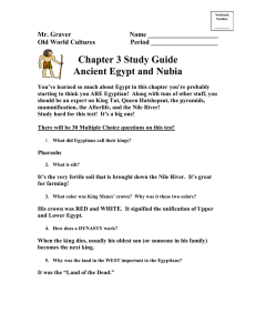 Chapter 3 Study Guide Ancient Egypt and Nubia