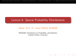 Lecture 6: Special Probability Distributions