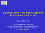 Evaluation of the Child with a Suspected Autism Spectrum Disorder