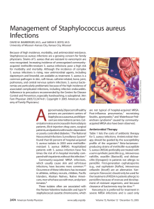 Management of Staphylococcus aureus Infections