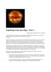 Exploring Your Sun Sign - Part 1