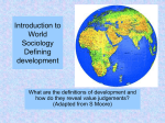Introduction to World Sociology Defining development