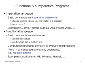 Functional vs Imperative Programs