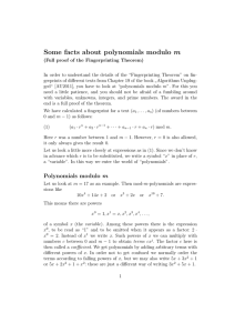 Some facts about polynomials modulo m