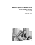 Banner Operational Data Store Administration Guide