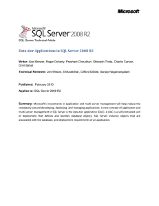Data-tier Applications in SQL Server 2008 R2
