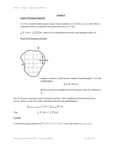 Lecture 5 Gauss`s divergence theorem Let V be a closed bounded