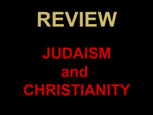 Judaism/Christian Review - integrated life studies