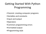 Getting Started With Python Programming